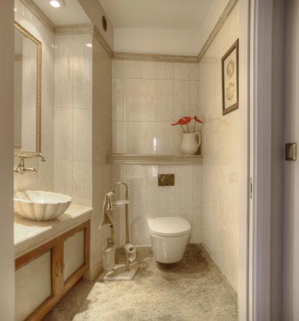 Wystrój toalety nawiązujący do stylowego charakteru mieszkania