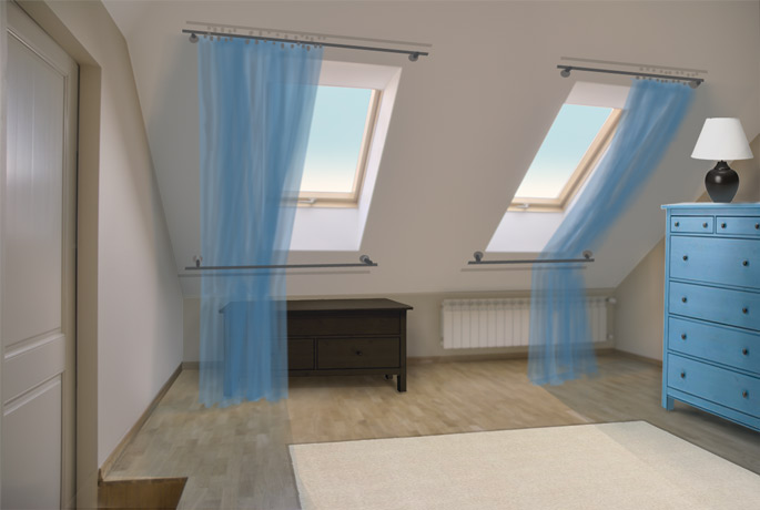 Pokój gościnny w domu jednorodzinnym - część dystalna - wizualizacja na podstawie fotografii rzeczywistego wnętrza